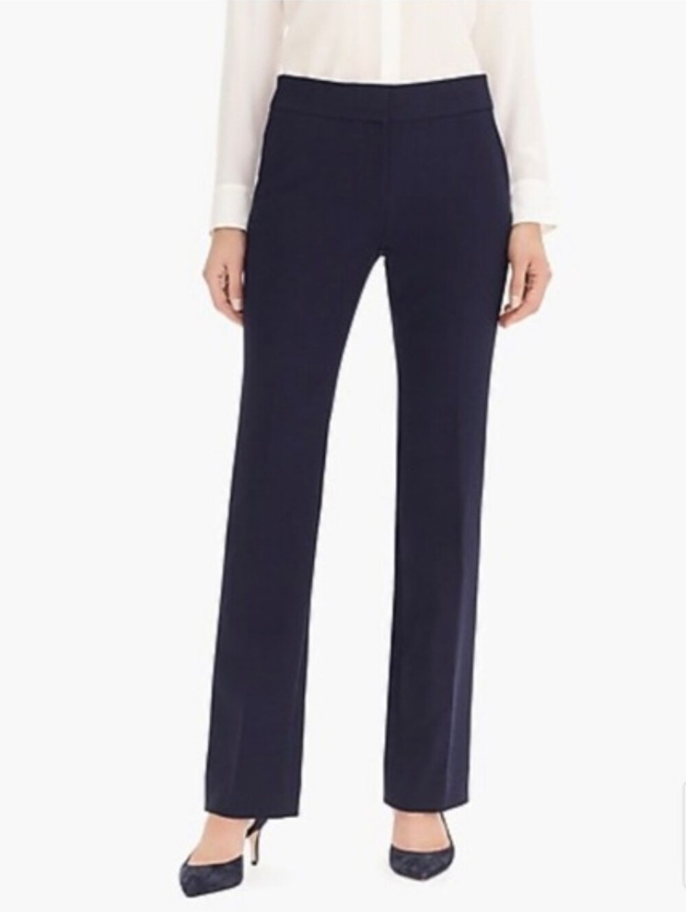 J.Crew Edie Full-Length Trouser in Navy Blue Four-Season Stretch Pants Womens 6